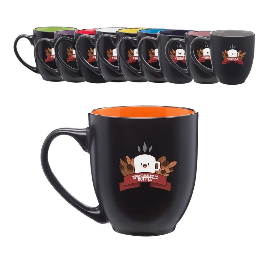 Dual Colored Ceramic Bistro Mugs 4
