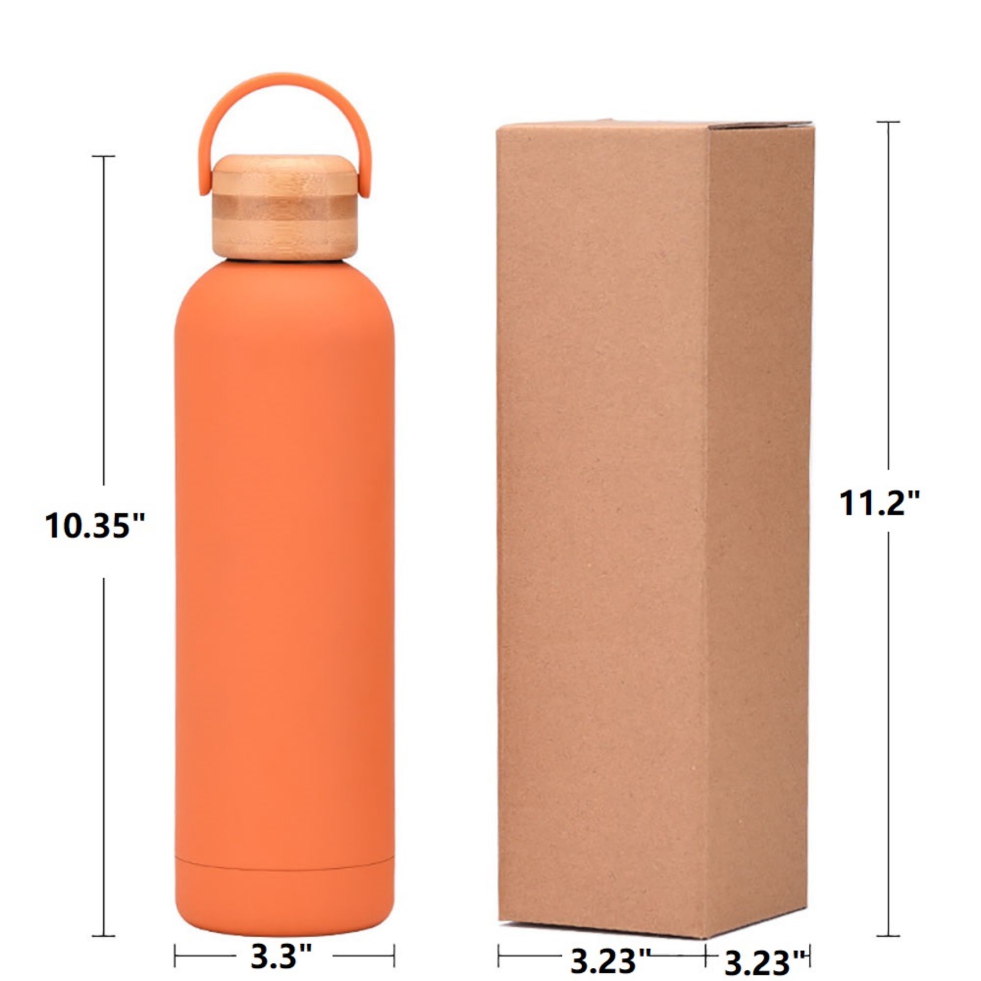 26 OZ Leak Proof Stainless Steel Water Bottles With Bamboo Lid, custom water bottle with logo imprint 3