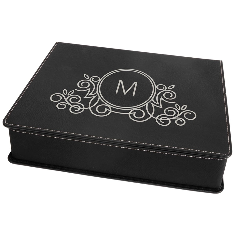 Black/Silver Leatherette 5-Piece Wine Tool Set