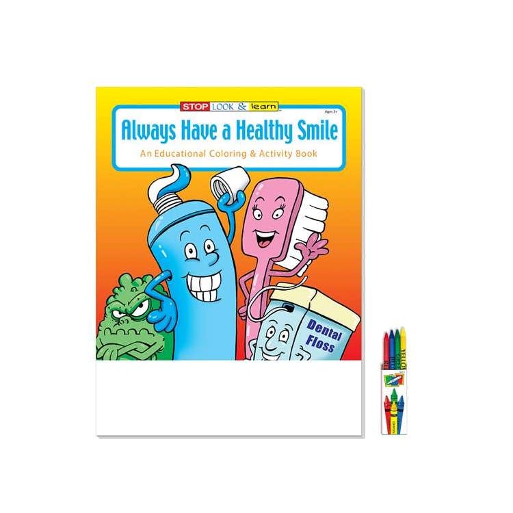 Always Have a Healthy Smile Coloring & Activity Book with Crayons 1