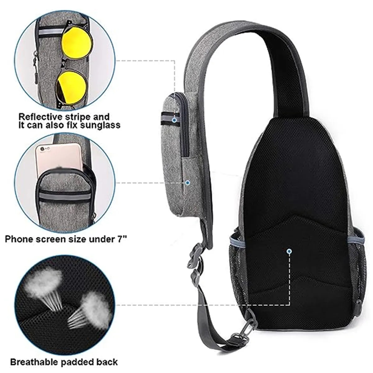 custom Crossbody Sling Travel Hiking Chest Bag Daypack 3