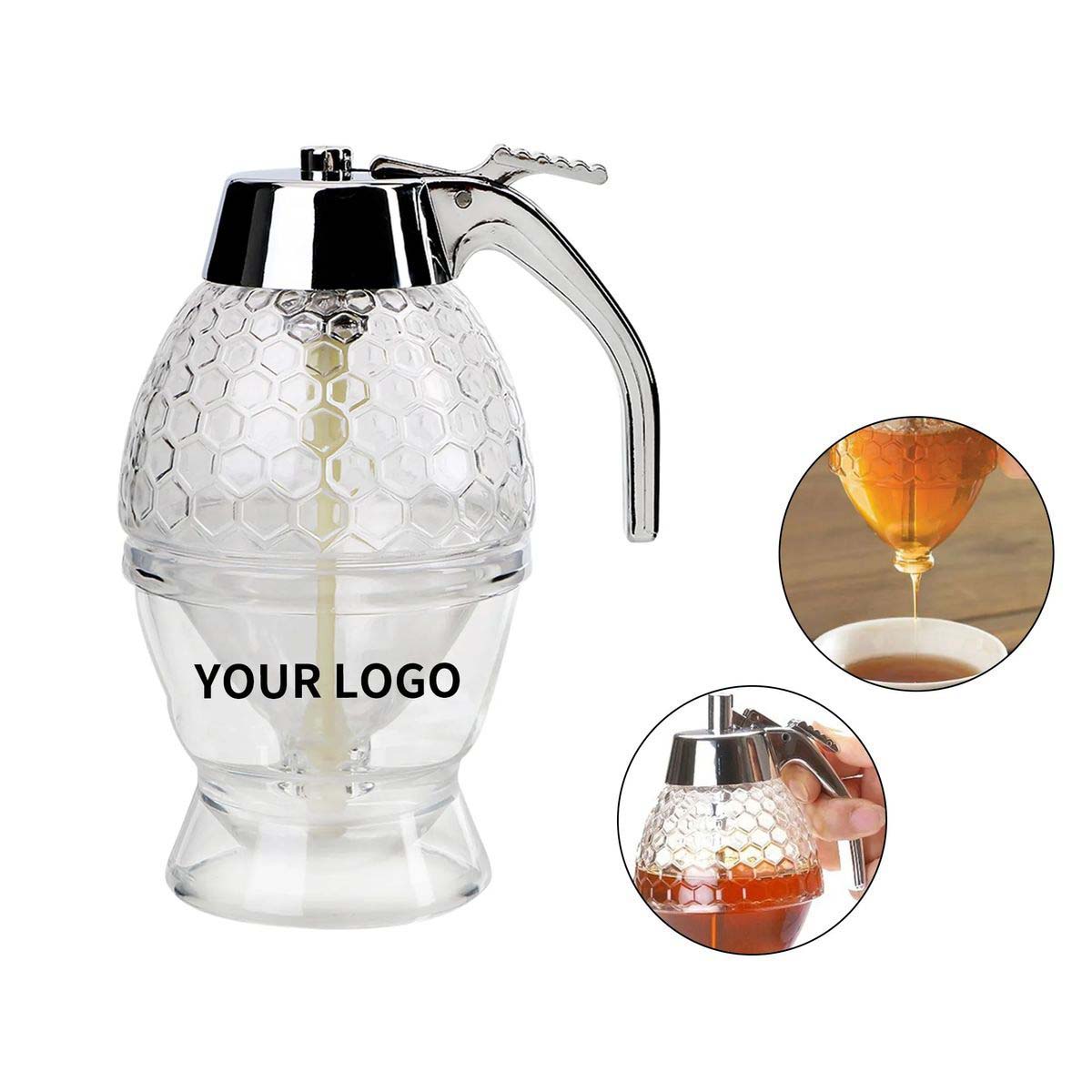 Glass Honey Dispenser No Drip Design Durable 3
