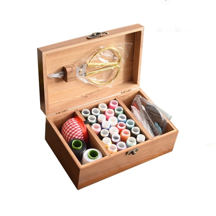 16 In 1 Sewing Kit Set In Wood Box 2