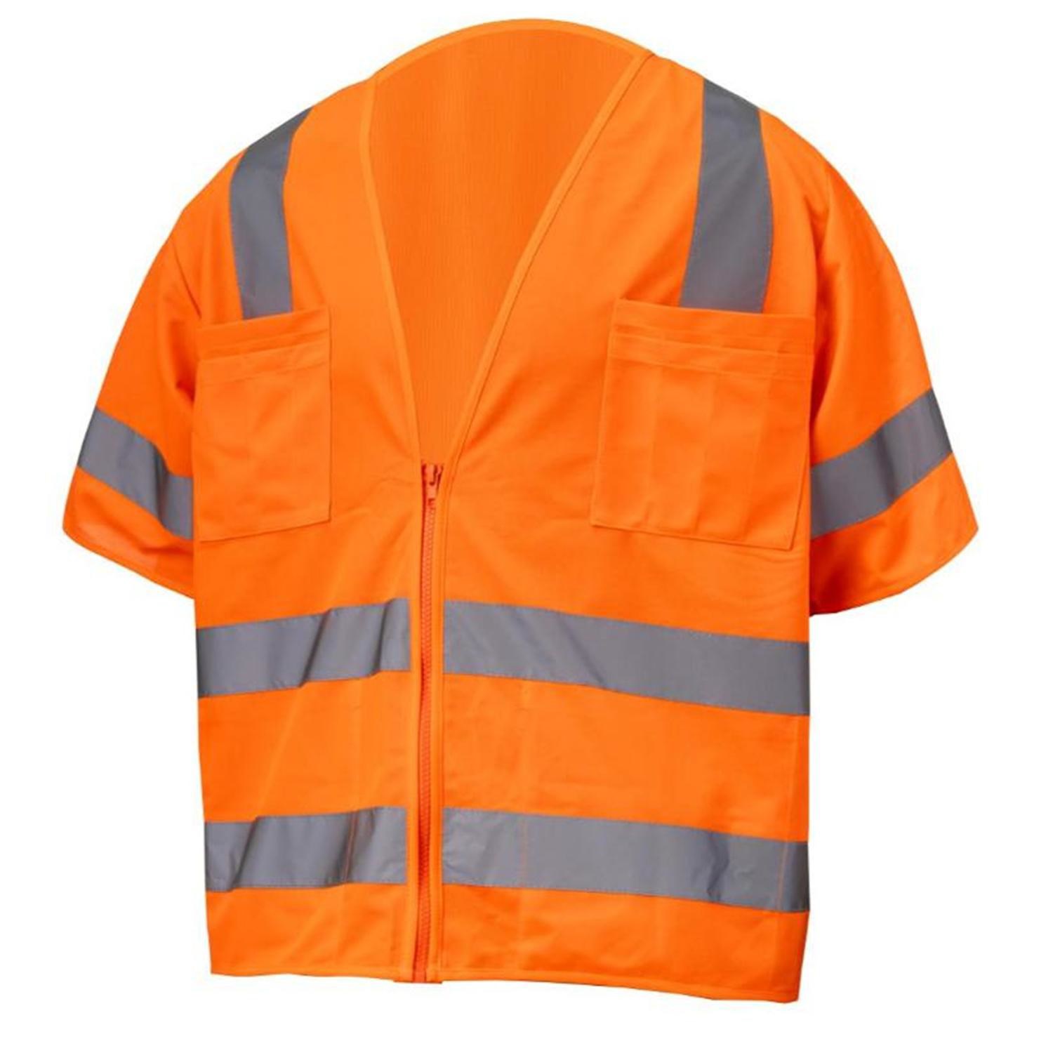 3.8oz. Knitted Class 3 Double Band Reflective Tape Safety Vest With 2 Pockets 6
