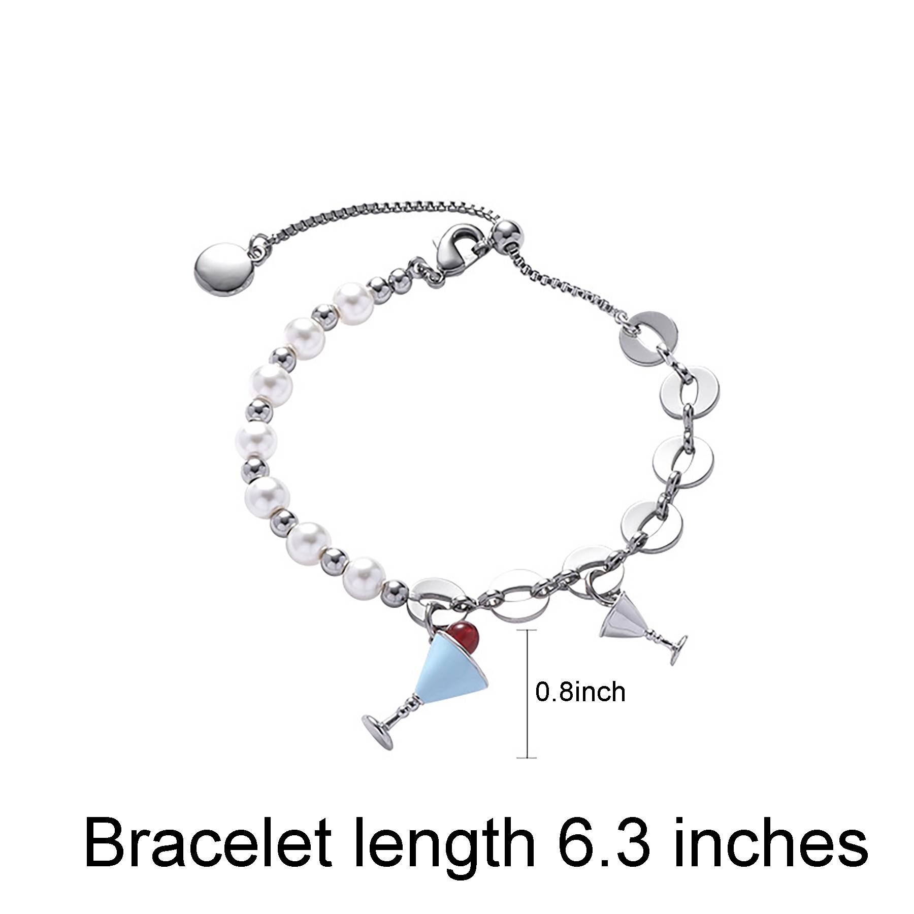 Wine Goblet Pearl Bracelet 4