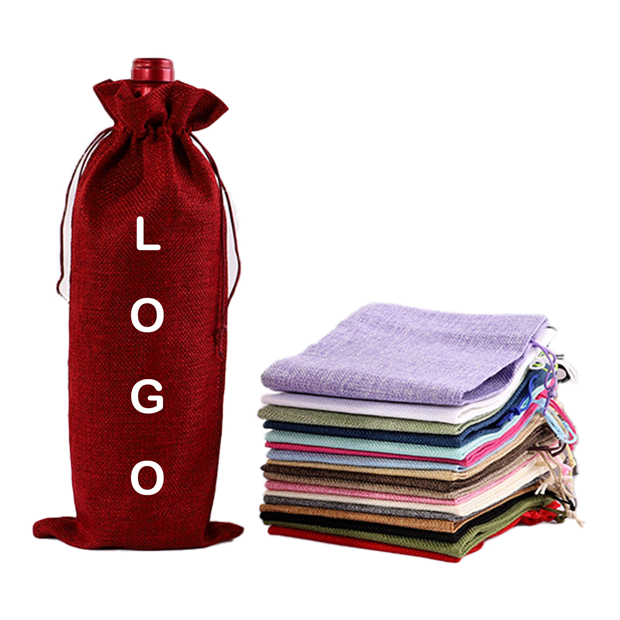 Jute Wine Bottle Gift Bags 2