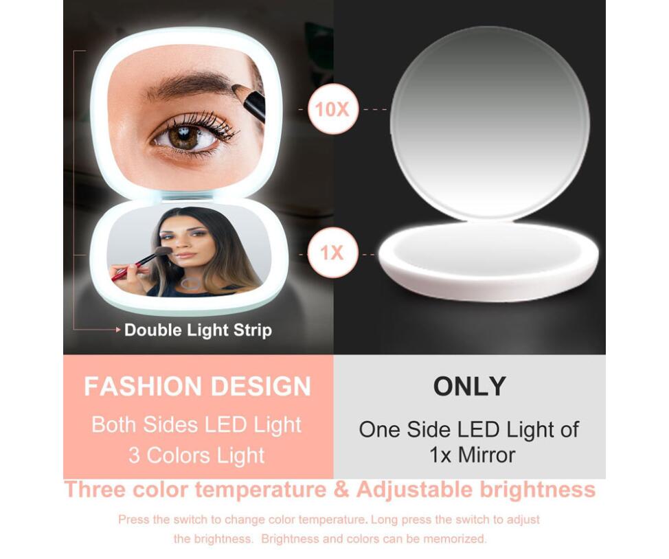Lighted Travel Makeup Mirror 8