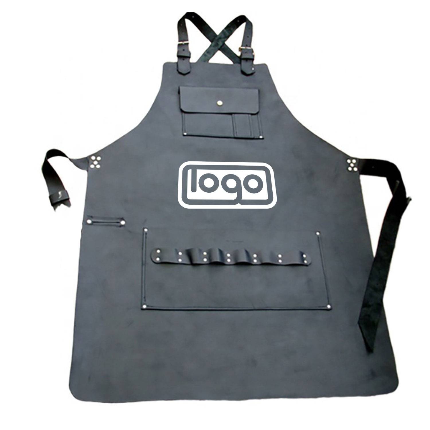 PU Leather Custom Work Apron W/ Tool Pockets 10