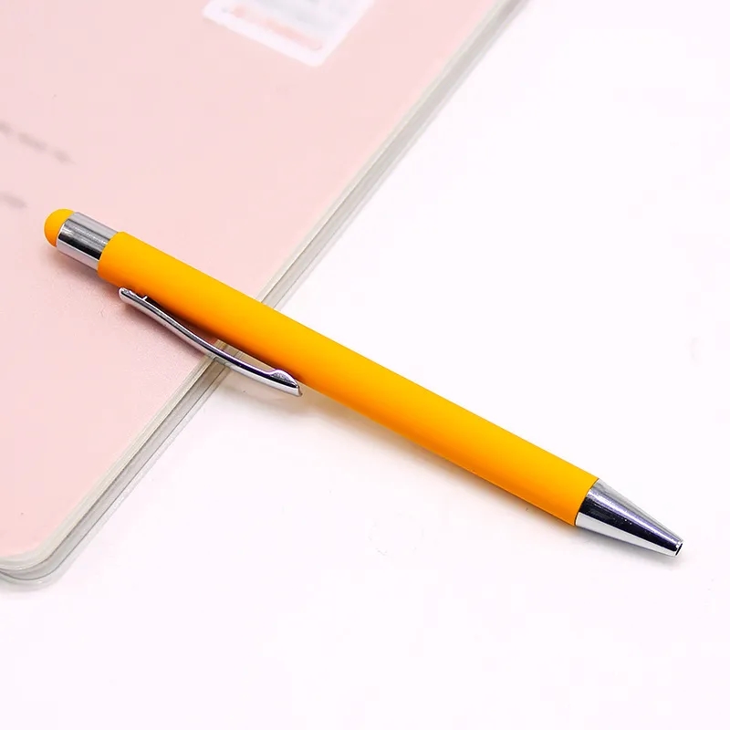 Rubberized Metal Ballpoint Pen with Stylus 3
