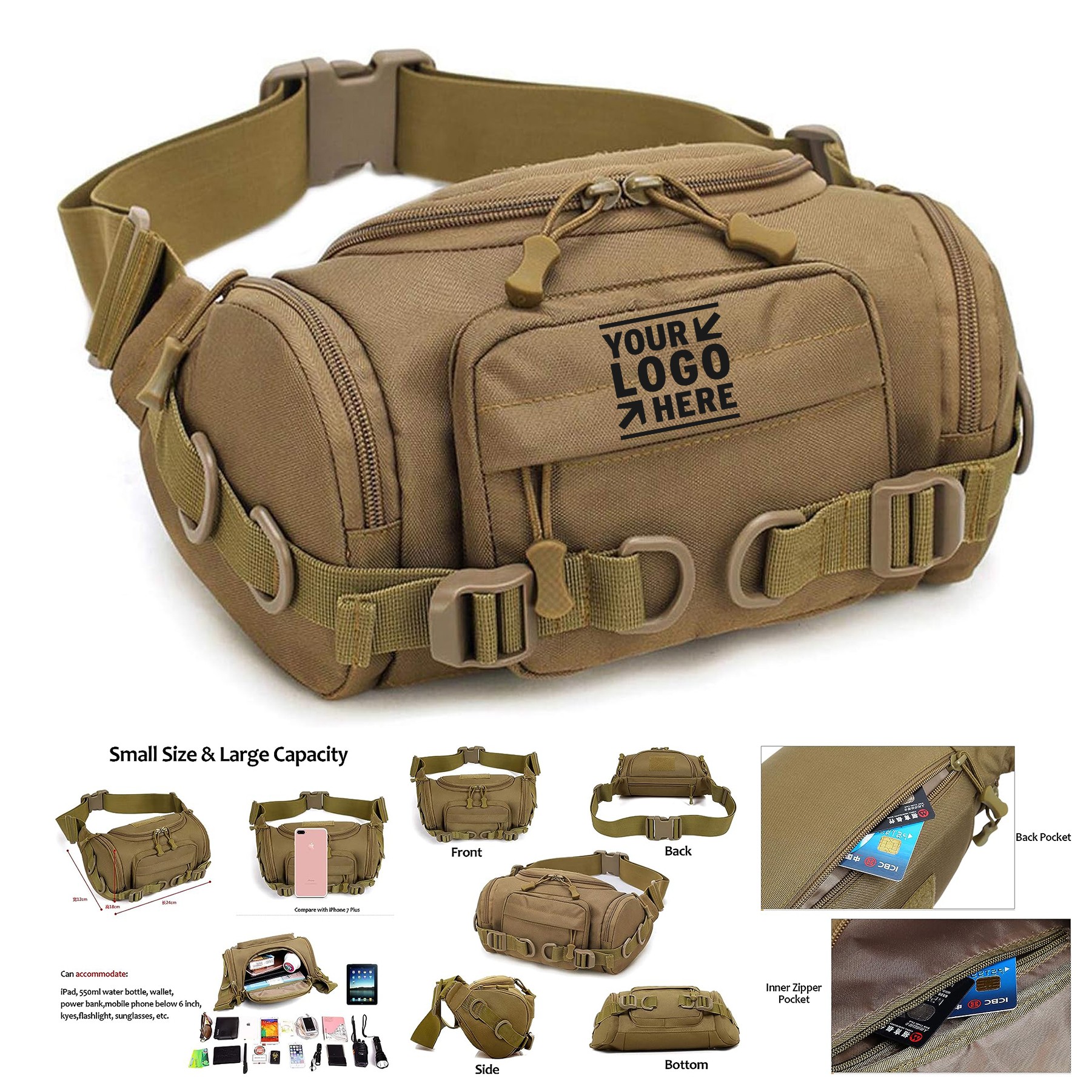 Men Women Portable Travel Hiking Tactical Fanny Pack Military Waist Bum Bag 1