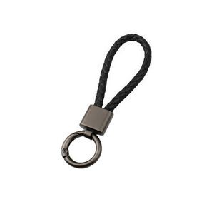 Woven PU Leather Keychain With Metal Buckle 26