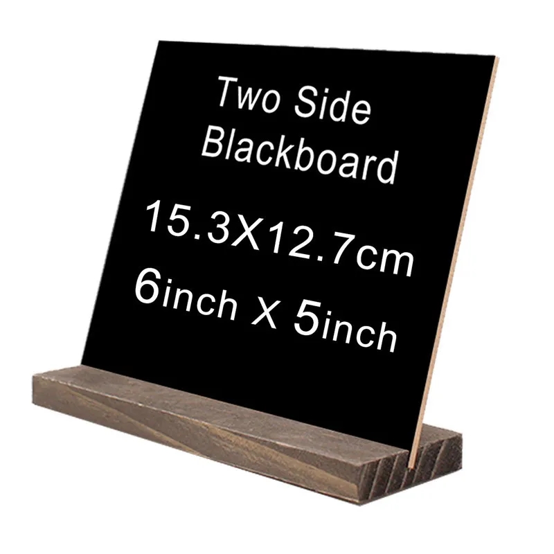 Mini Tabletop Chalkboard Signs with Wood Base 5