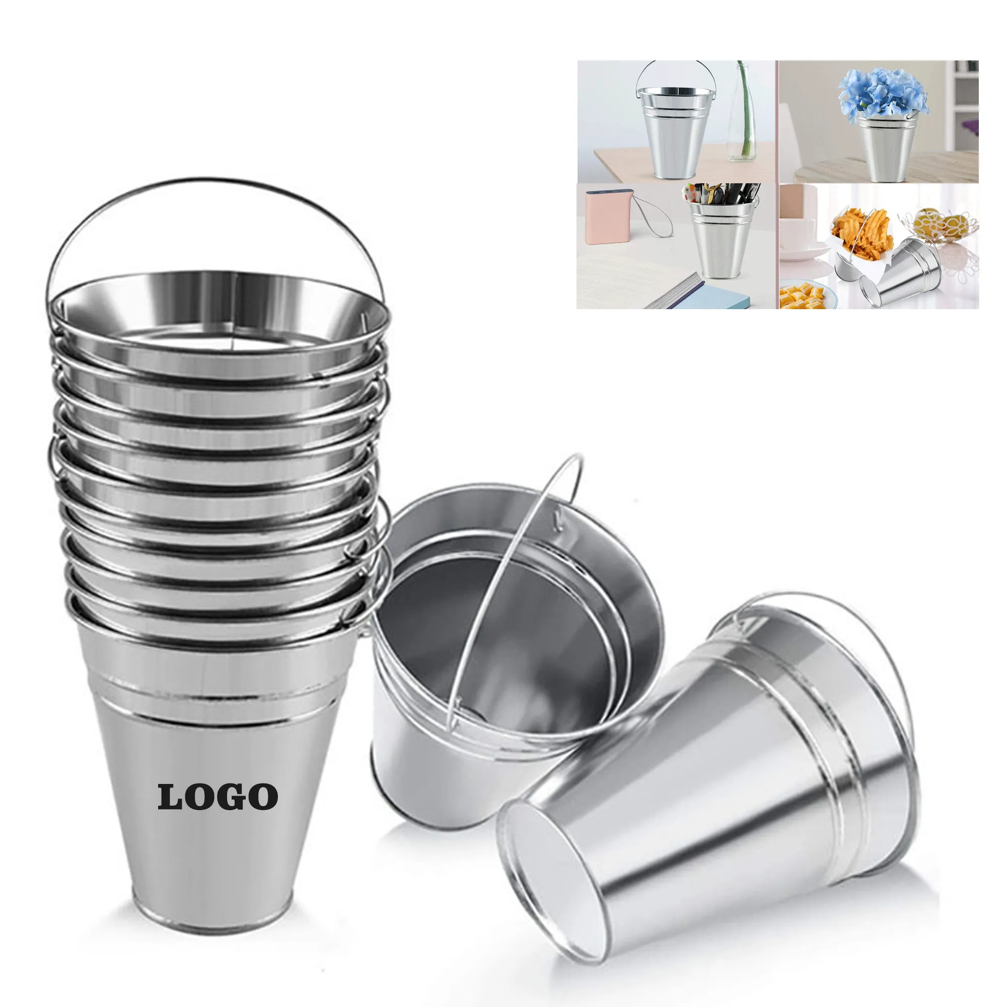 Mini Metal Buckets with Handles for Party Favors 2