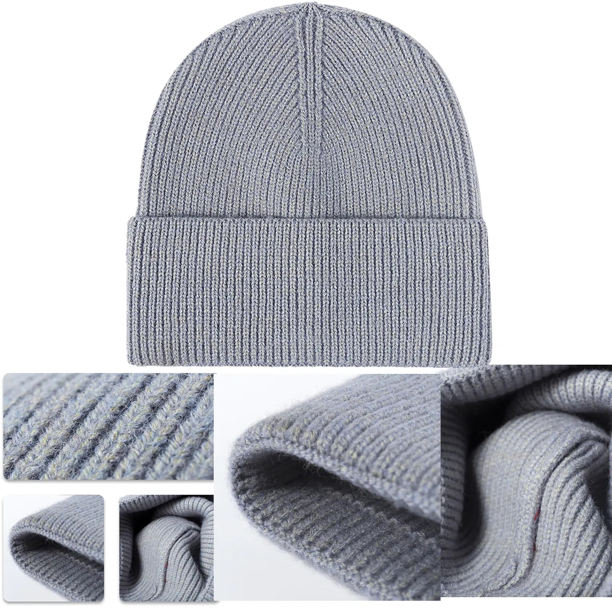 Cashmere Wool Thicker Winter Warm Beanie Knit Hat Caps 2