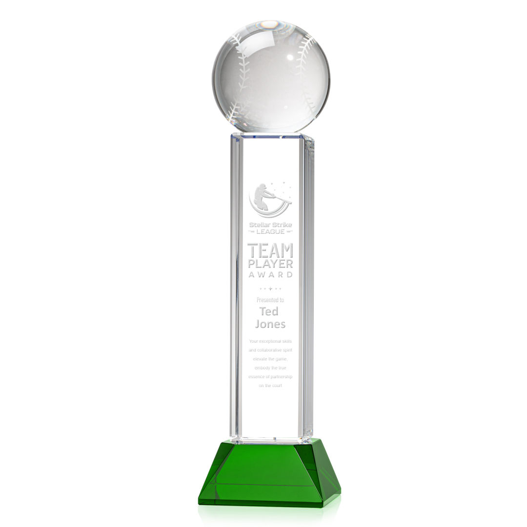 Baseball Award on Stowe Base - Green 12