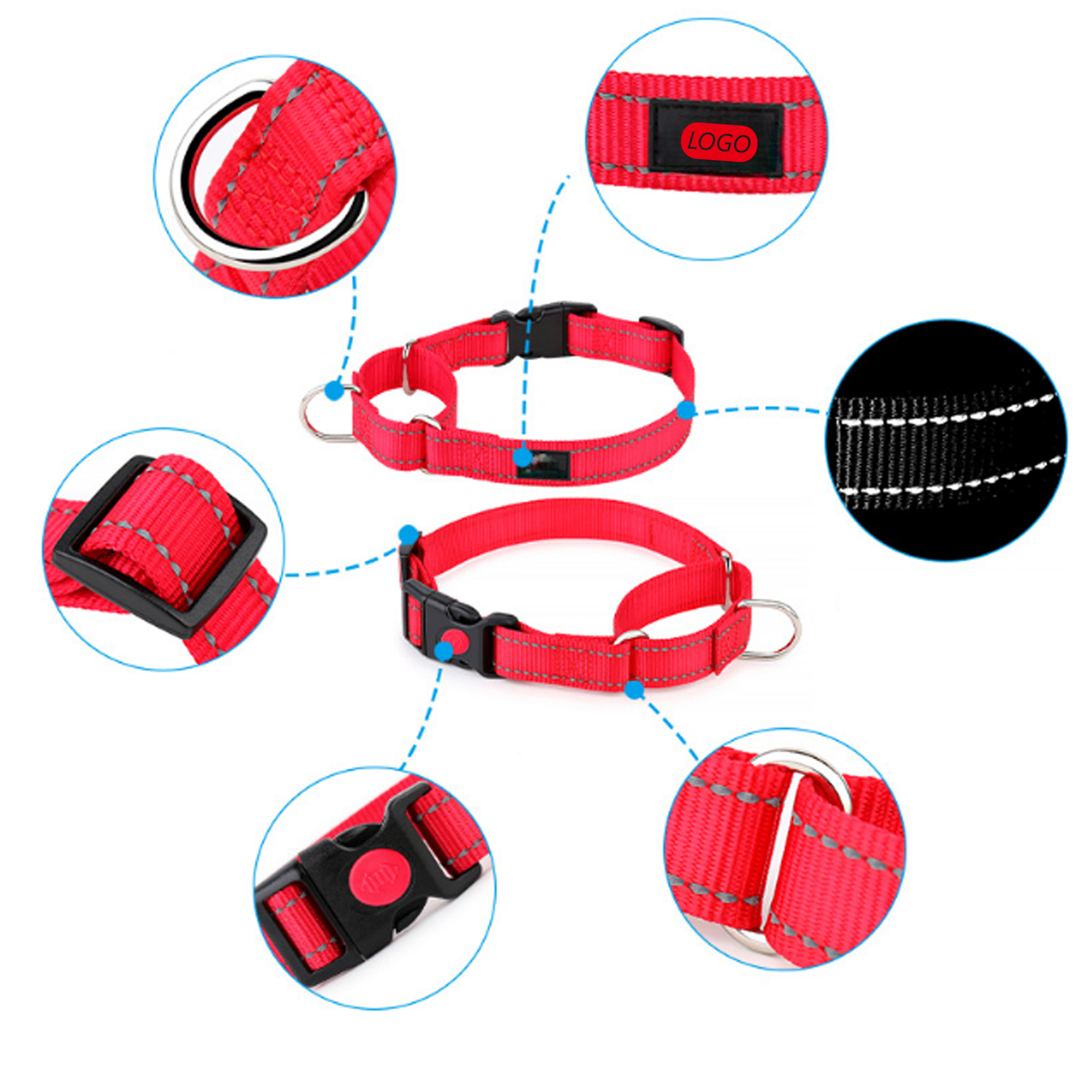 Adjustable 0.8"W Pet Collars 5
