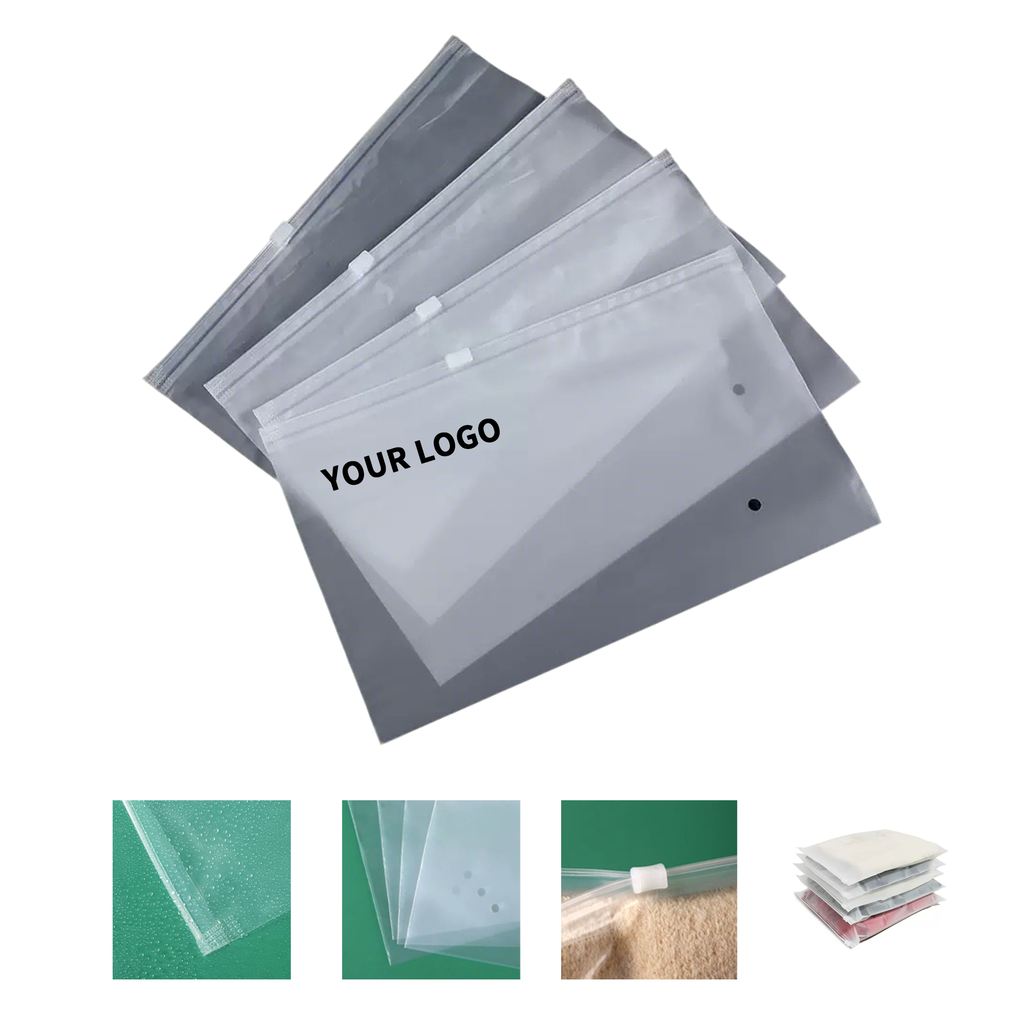 Translucent Zip Closure Storage Pouch 9.9" Length X 7.9" Width 1