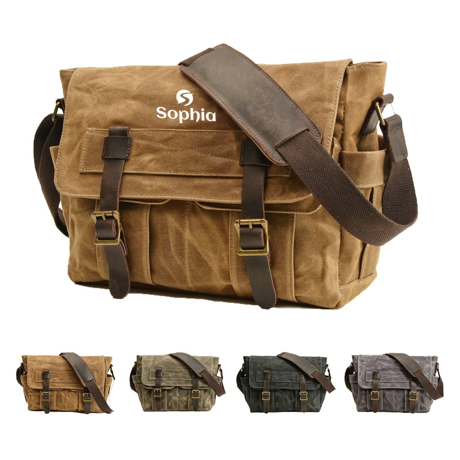 Canvas Laptop Leather Briefcase 2