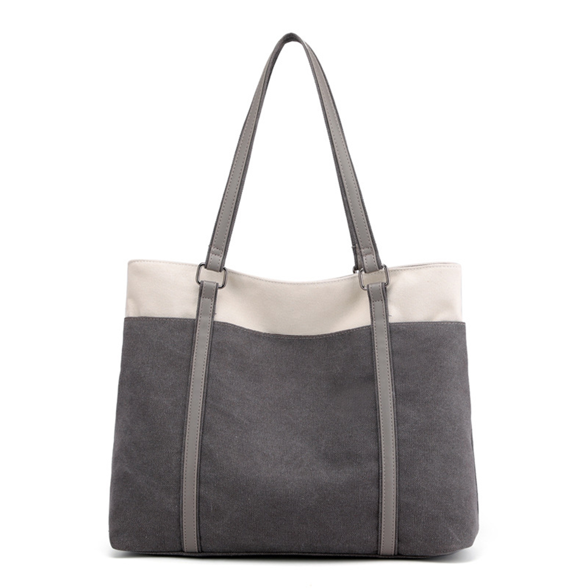 Canvas Laptop Tote With Synthetic Leather Handle 16" x 13.7" x 4.7" 3