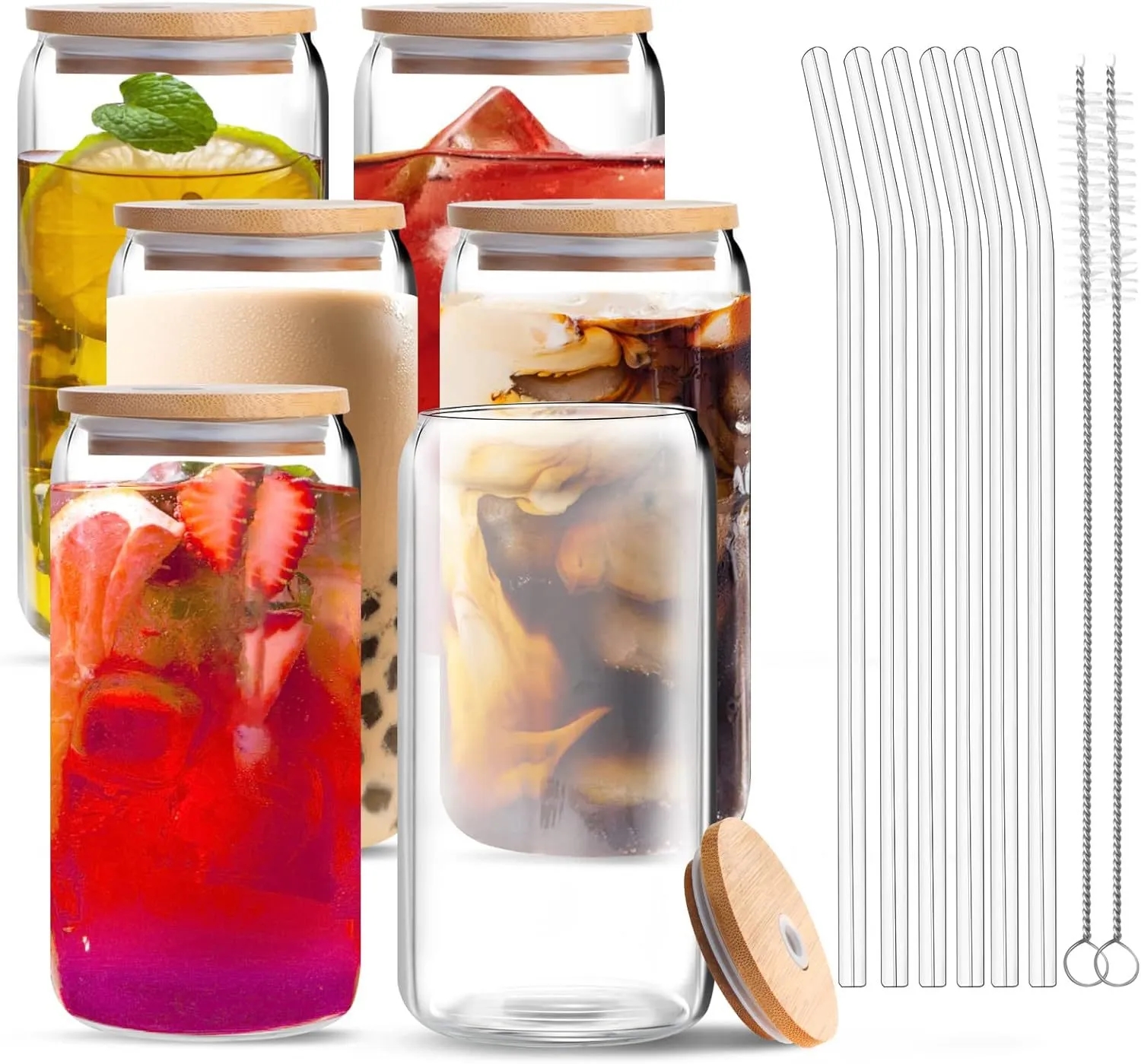 Glass Mason Jar Drink Cup 4