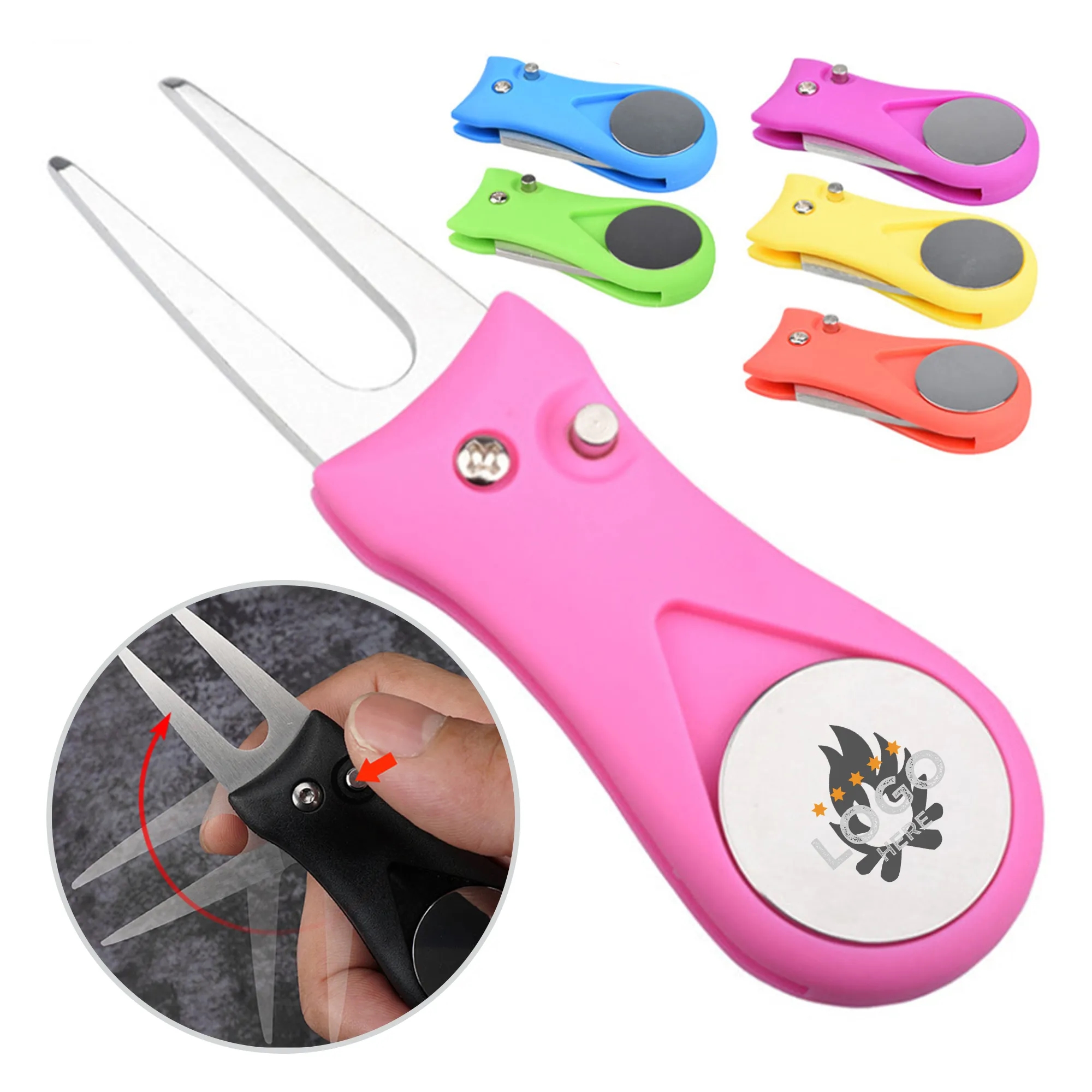 Foldable Golf Divot Tool With Ball Marker 3