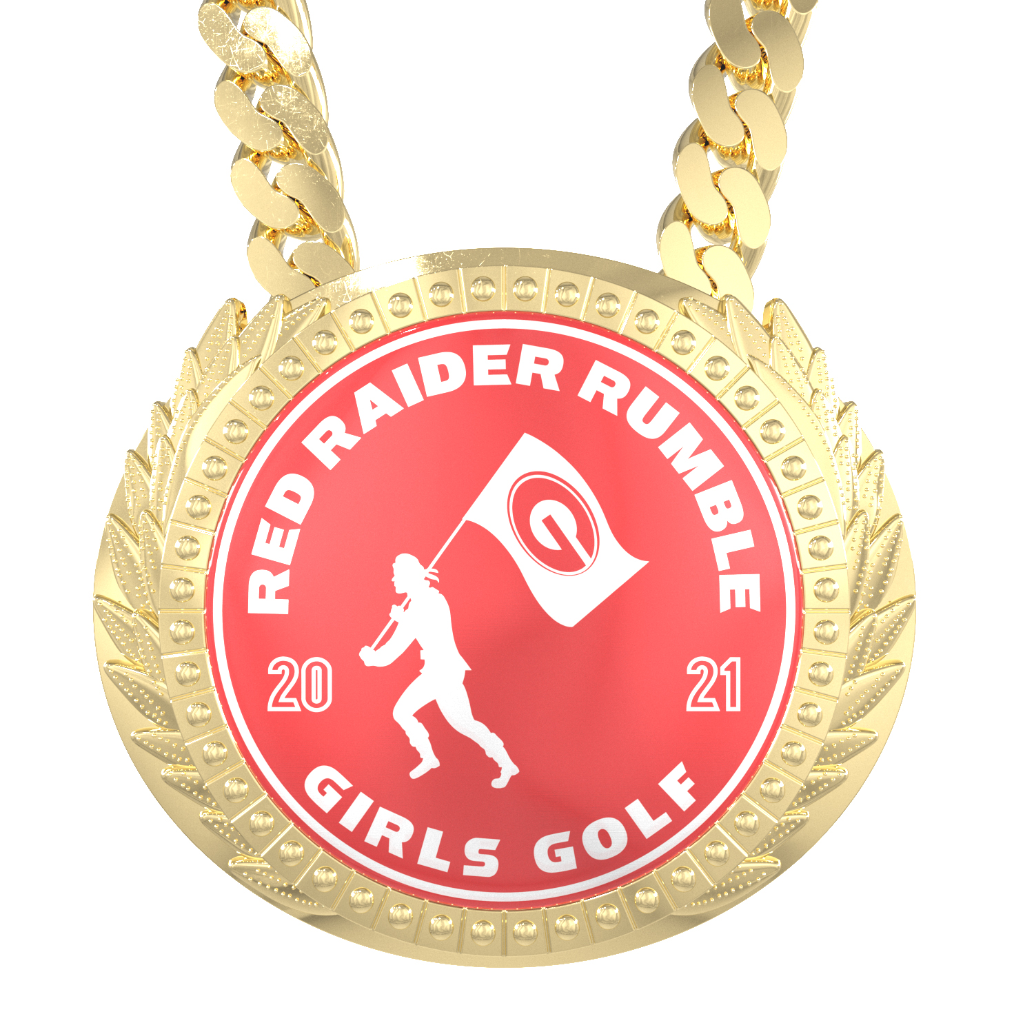 Express Vibraprint® Lite Champ Chain Medal w/ Plastic Chain