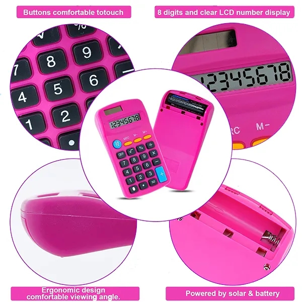8 Digit Solar Pocket LCD Display Calculator 5