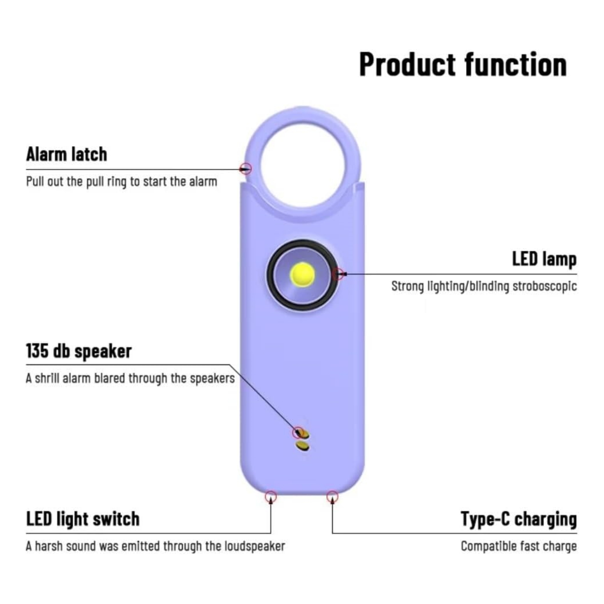 Rechargeable Emergency Safety Alarm 8