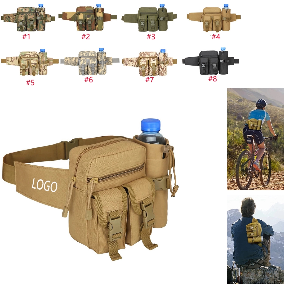 Camping Military Waist Bag With Water Bottle Pouch 3