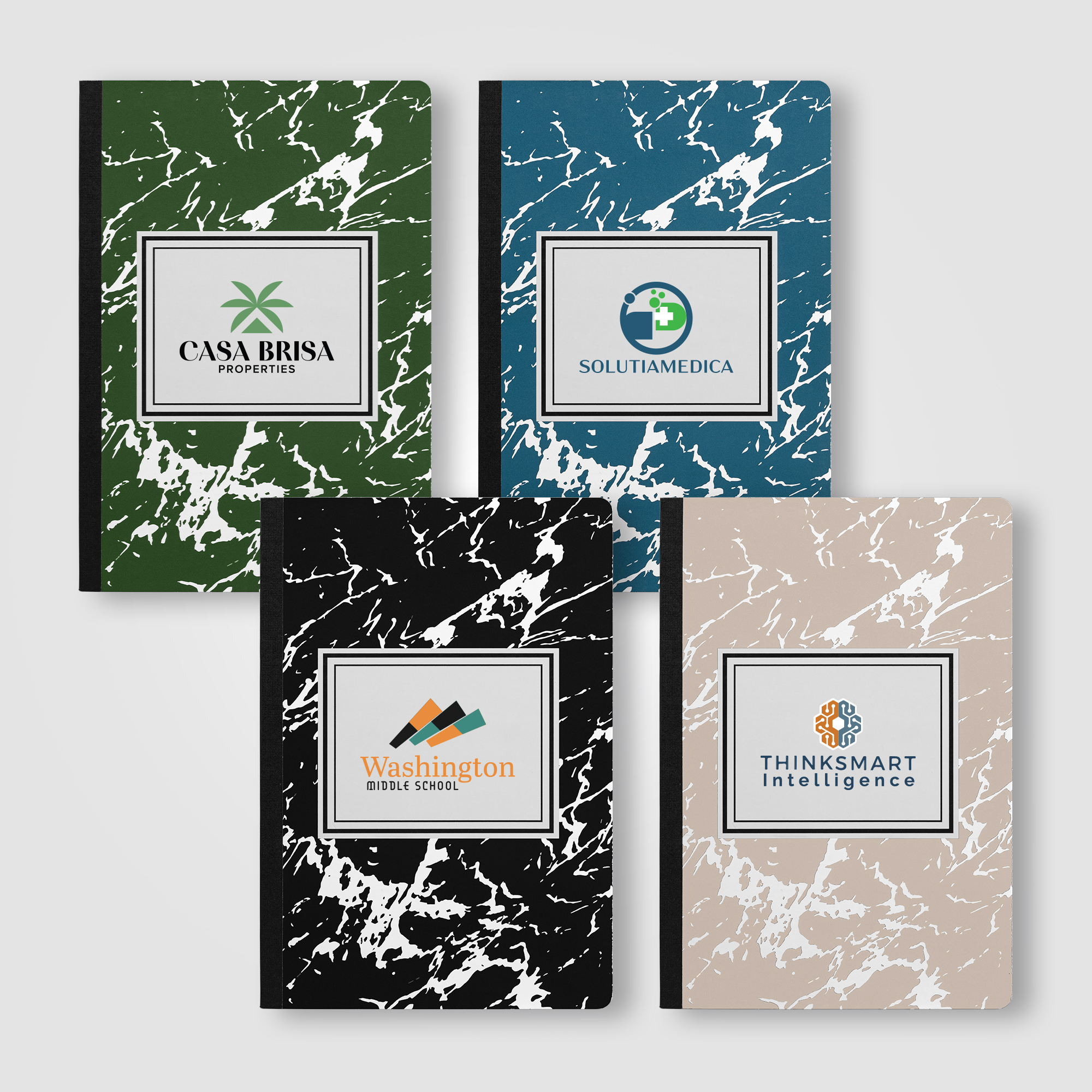 Slate FSC Paper Marble Hardcover Composition Notebook – A5 17