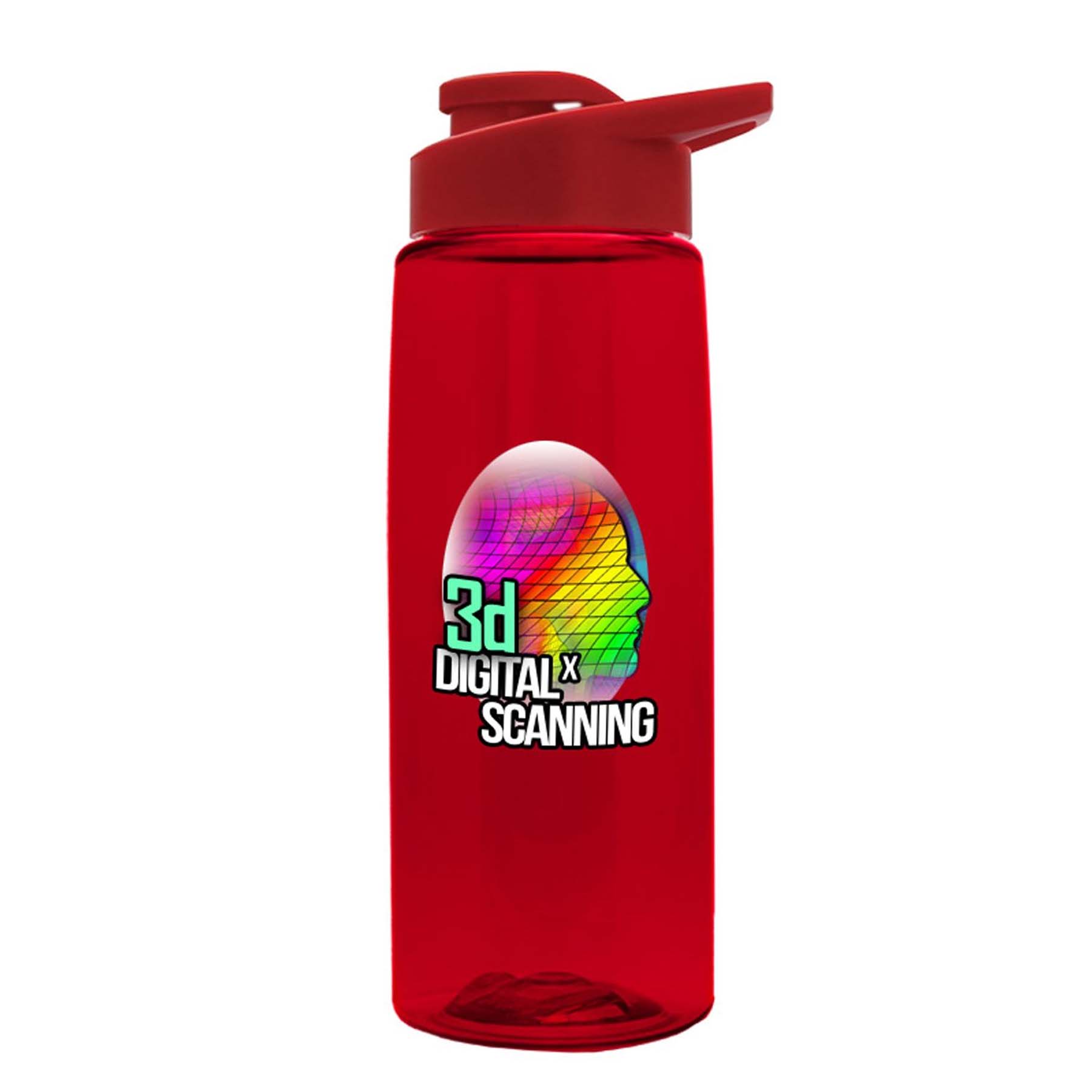 The Flair - 26 oz. Transparent Tritan Bottle with Drink thru and Digital Imprint 7