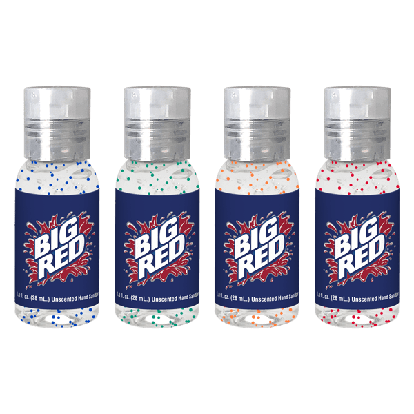 1 oz Single Color Moisture Bead Sanitizer in Clear Round Bottle 8