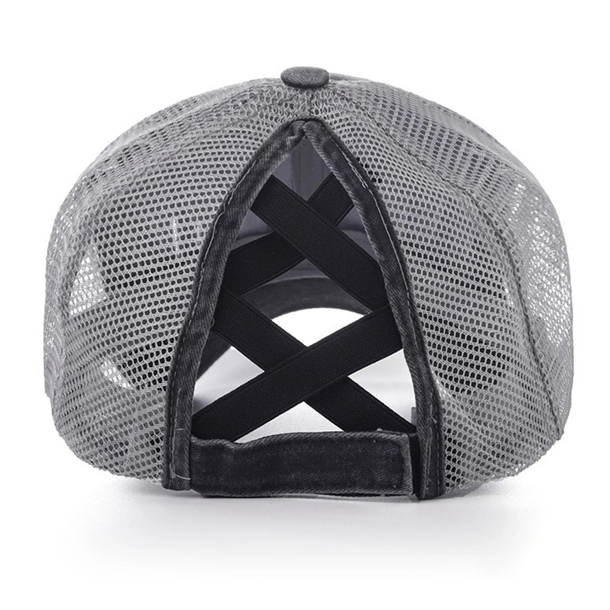 Washed Ponytail Cap w/ Mesh 3