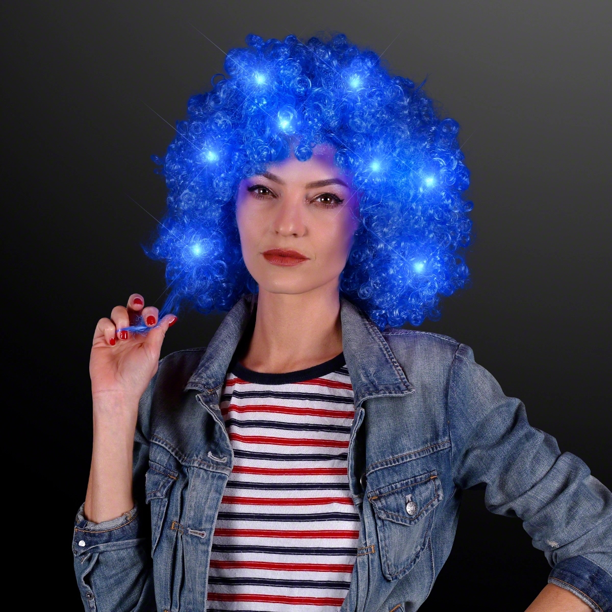 Light Up Afro Wig with Flashing LEDs 2