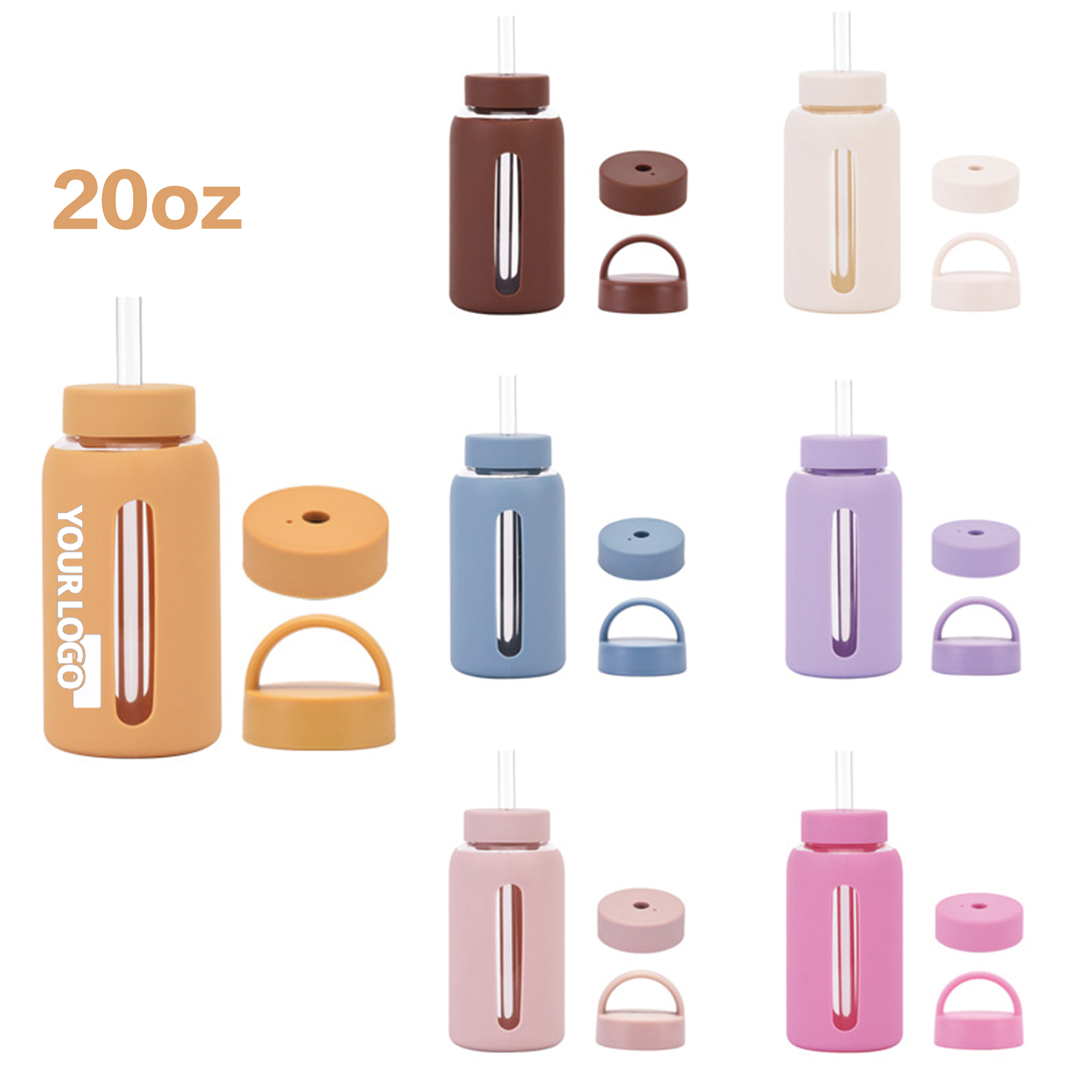 Silicone Sleeve Double Cover Glass Water Bottle 2