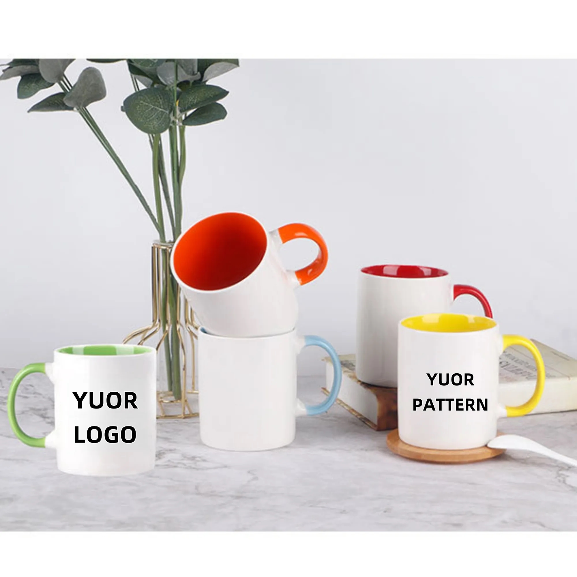 Ceramic mug double color coated large capacity mug 2
