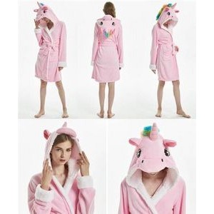 Adult Lady Narwhal Polar Fleece Robe Soft Bathrobe 2