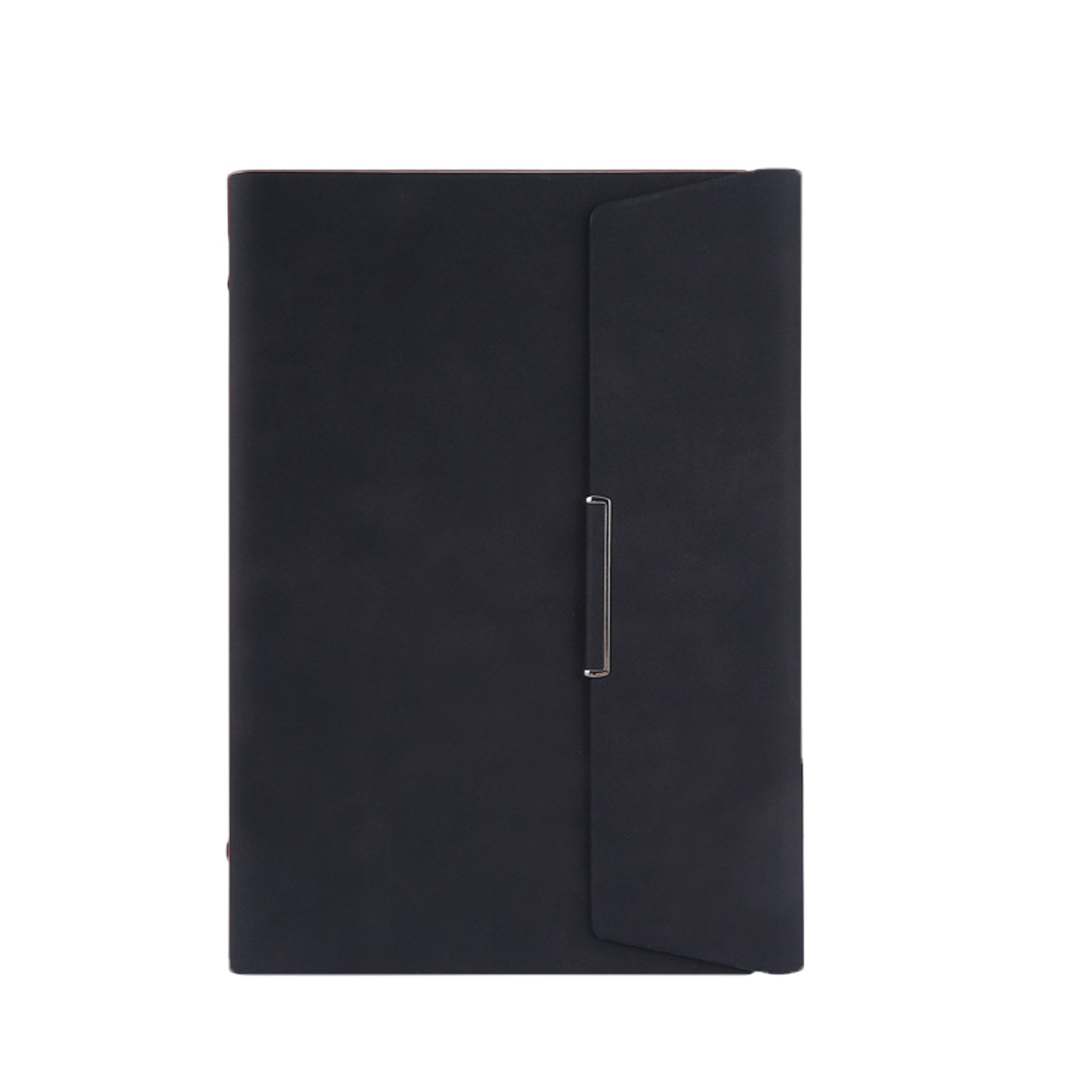 A5 Size 3 Fold 6 Rings Pu Leather Binder Notebook With Card Holder 2