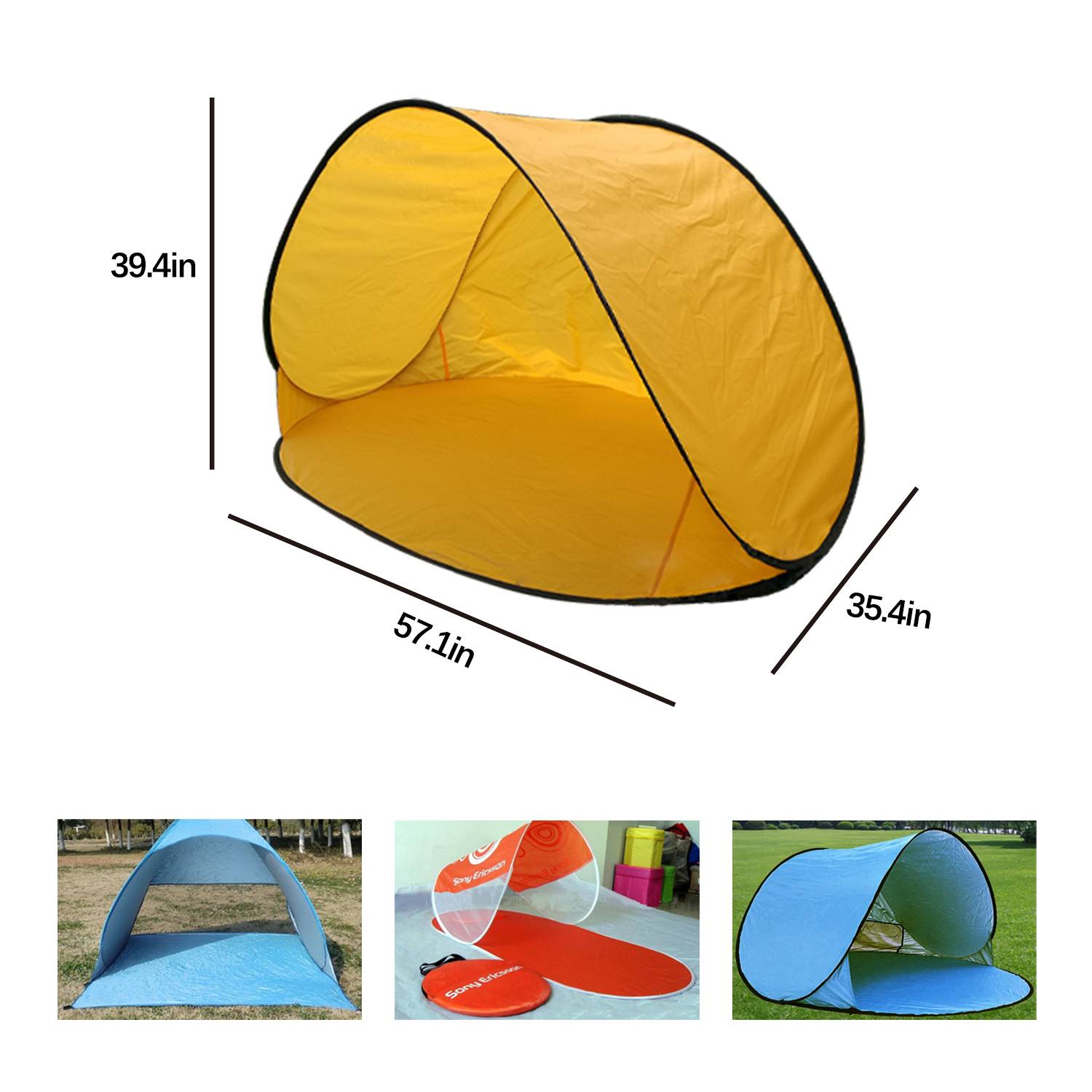 Folding and automatically pops open beach tent 4