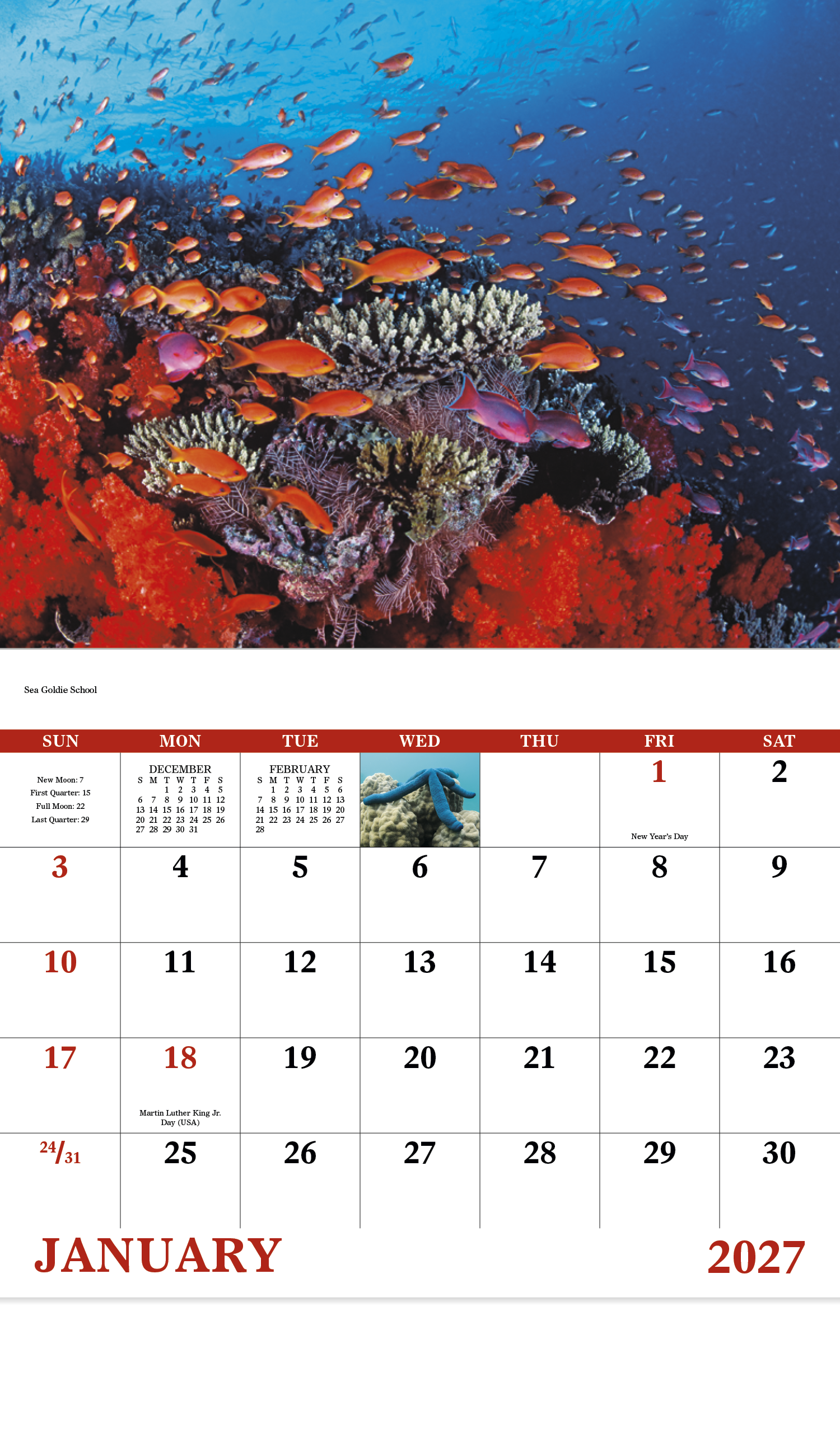 Good Value™ Ocean Glory - Stapled Calendar 64