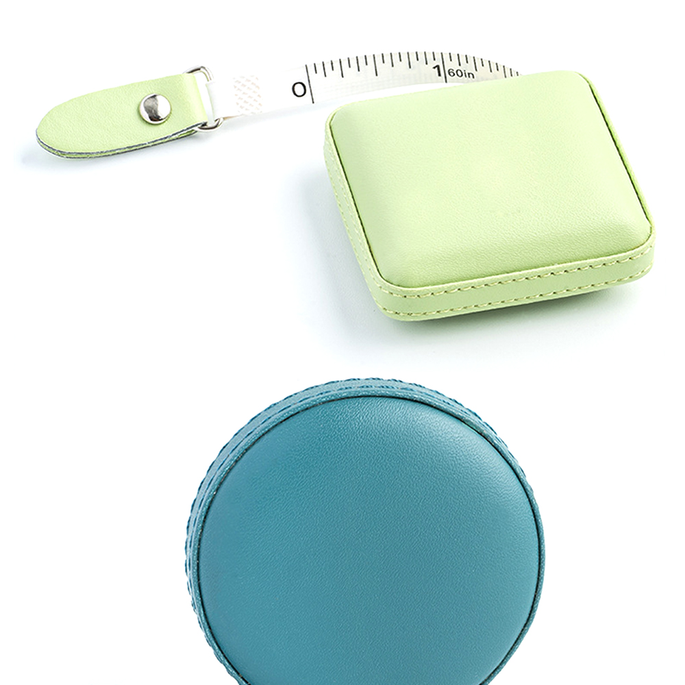 Automatic retractable 1.5m 60 inch round square PU leather tape measure 7