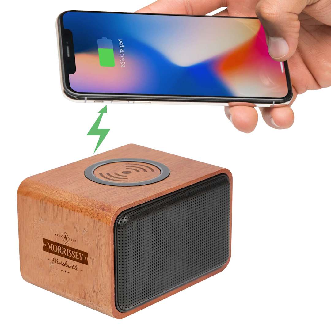 Wood Bluetooth Speaker with Wireless Charging Pad 30