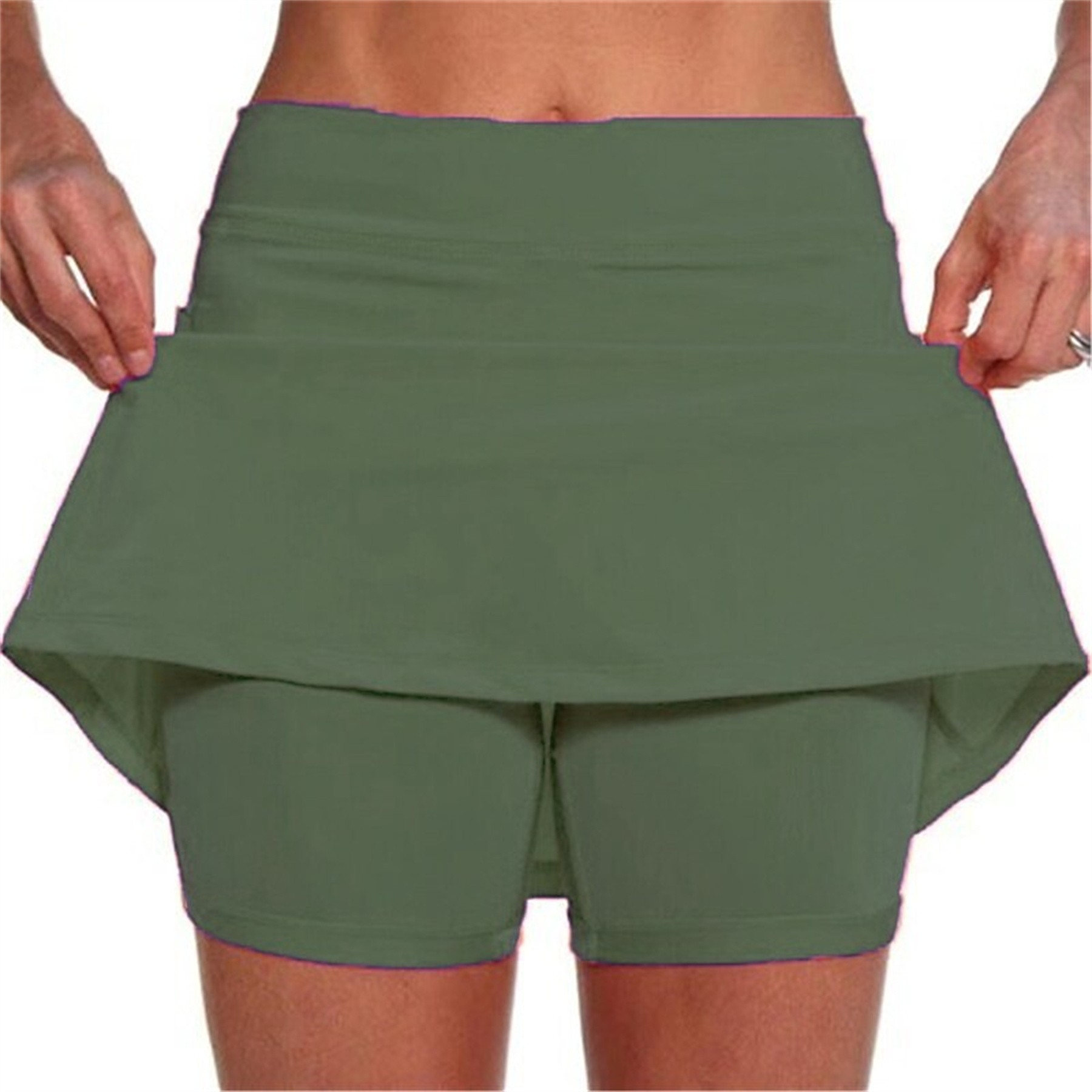 High Waist Athletic Sports Pants Skirt Casual Shorts 5