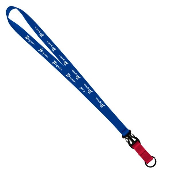 3/4" Multi color (Top and bottom) Nylon Lanyard with Plastic Slide Buckle R 292