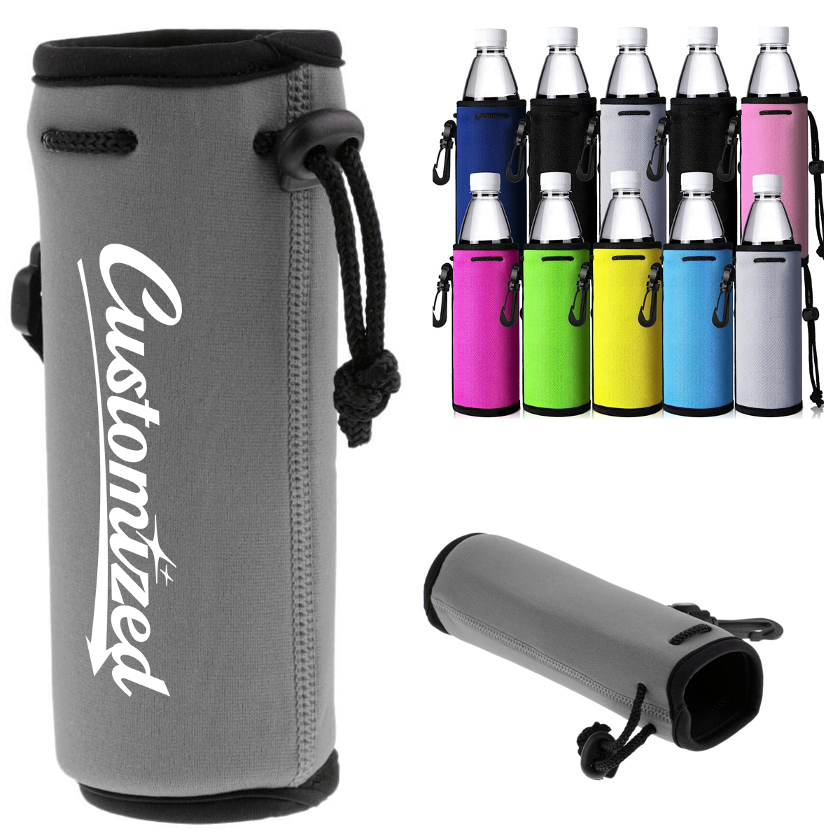 Neoprene Insulated Water Bottle Holder Sleeve with Clip 10