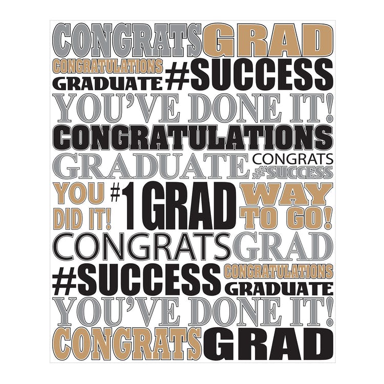 Graduation Photo Props - Black & Gold 60" x 72" 2