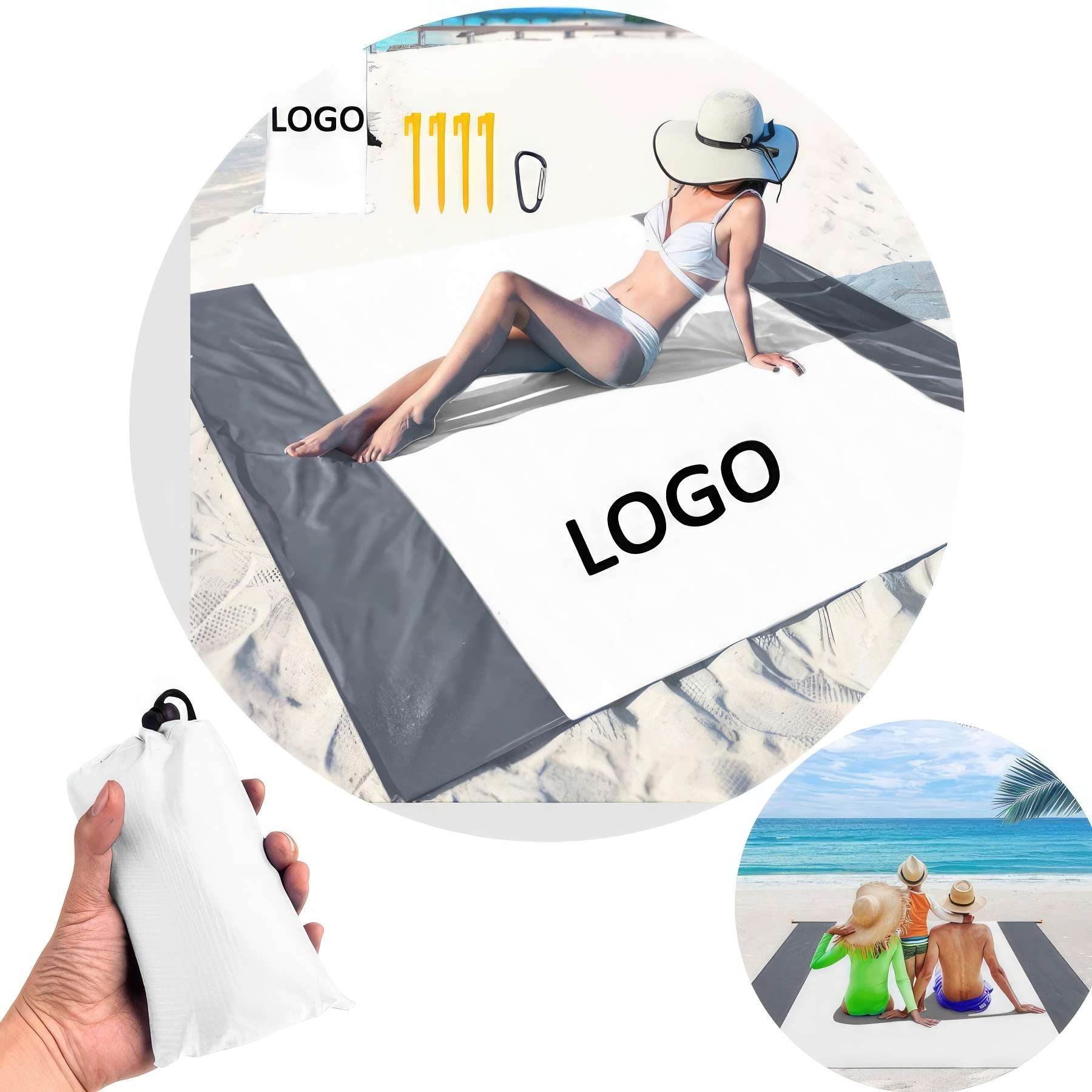 Oversized Lightweight Waterproof Sandproof Beach Blanket 3