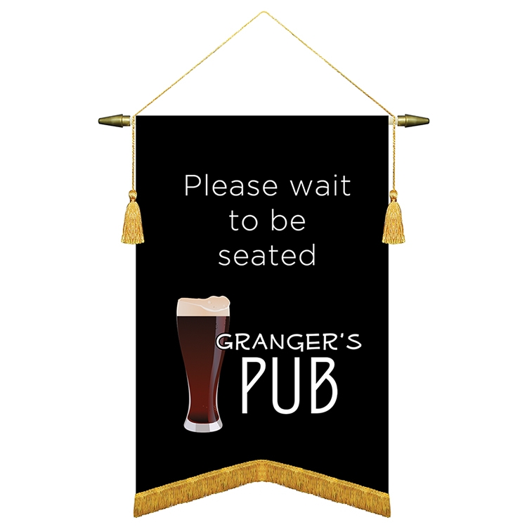 14" x 20" Podium Banner, Angle Cut / with Fringe 2