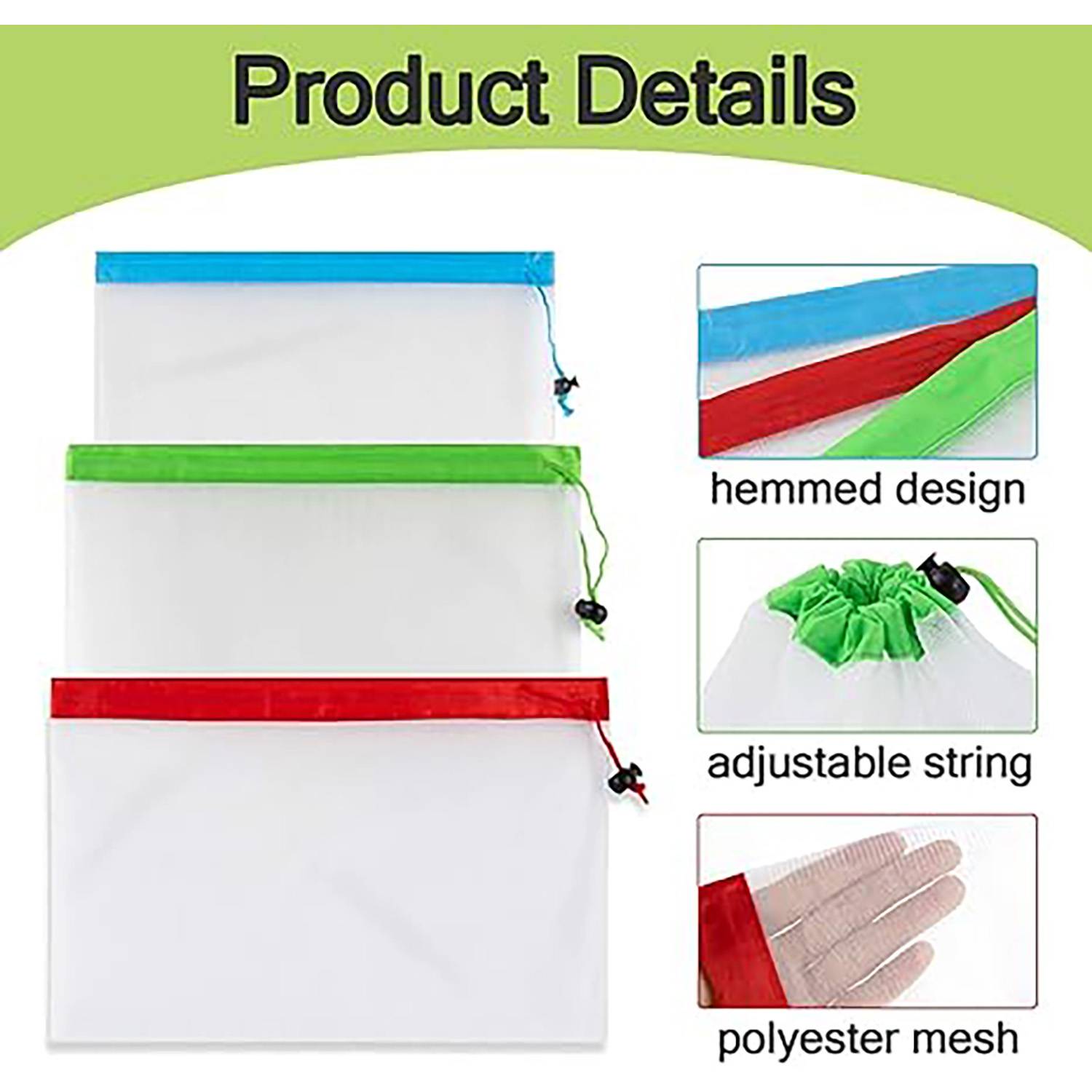 Mesh drawstring polyester bag 5