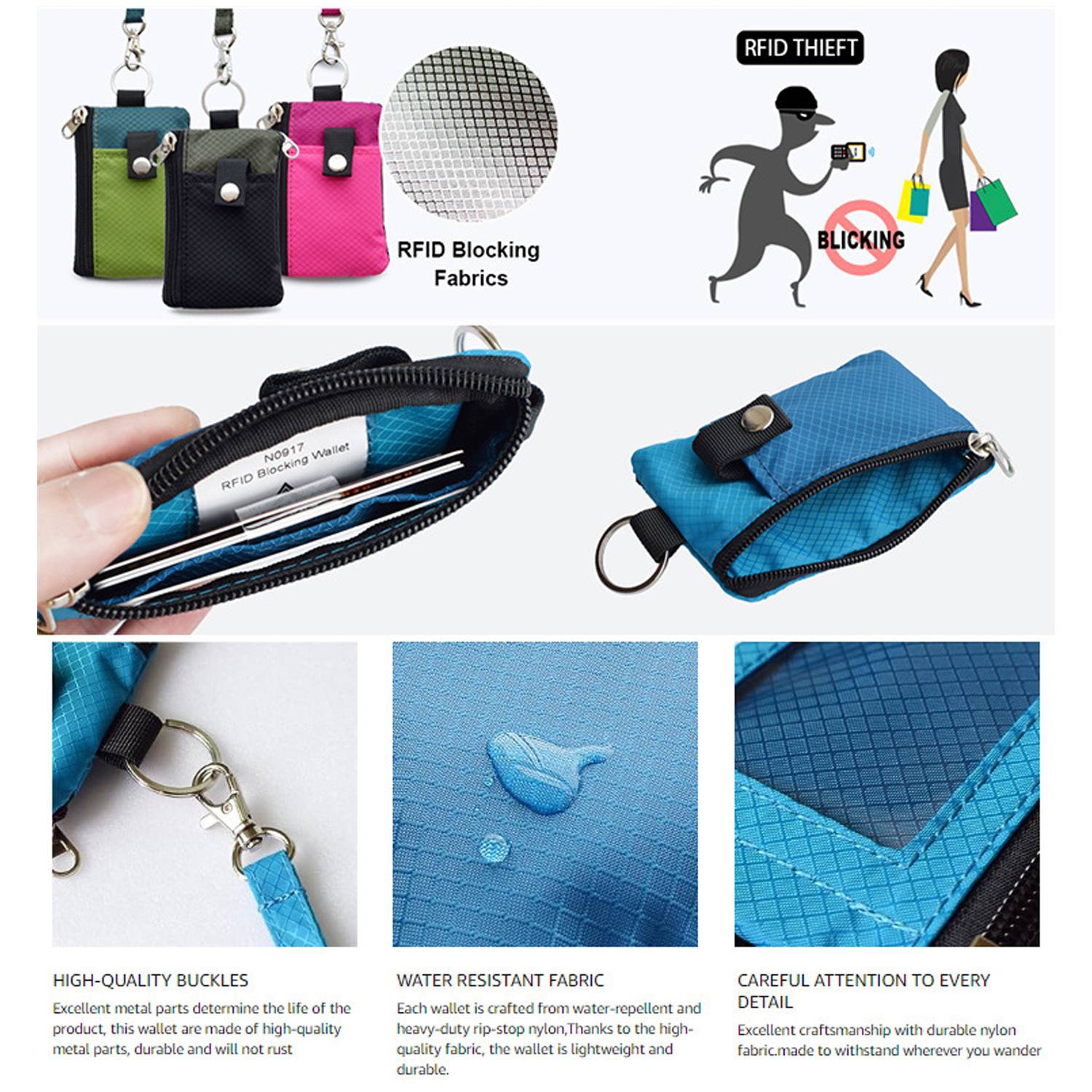 Nylon Small RFID Blocking Wallet with ID Window 5